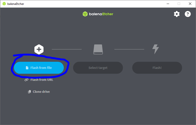 BalenaEtcher Start Flash Files